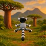 Boundbouncer lemur, articulated 3D model, PrintForge, 8x6x2 cm, crafted with PLA, BPA Free, Multicolor - Image 5
