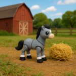 Sunnystride horse, articulated 3D model, PrintForge, 7x6x4 cm, crafted with PLA, BPA Free, Gray - Image 3
