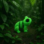 Snapleap frog, articulated 3D model, PrintForge, 5x4x3 cm, crafted with PLA, BPA Free, Green - Image 3