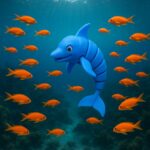Aquashift dolphin, articulated 3D model, PrintForge, 10x5x4 cm, crafted with PLA, BPA Free, Blue - Image 3