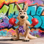 Turbopouch roo, articulated 3D model, PrintForge, 10x8x3 cm, crafted with PLA, BPA Free, Beige