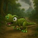 Twist-a-rex dino, articulated 3D model, PrintForge, 9x7x2 cm, crafted with PLA, BPA Free, Green