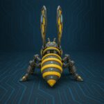 Mecha bee, articulated 3D model, PrintForge, 10x8x4 cm, crafted with PLA, BPA Free, Multicolor - Image 5
