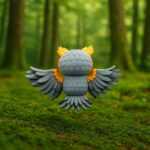 Noctiflex owl, articulated 3D model, PrintForge, 6x9x7 cm, crafted with PLA, BPA Free, Multicolor - Image 5