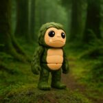 Wilderness walker, articulated 3D model, PrintForge, 9x6x3 cm, crafted with PLA, BPA Free, Green