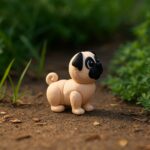 Pugsy wiggle, articulated 3D model, PrintForge, 7x4x5 cm, crafted with PLA, BPA Free, Beige - Image 3
