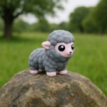 Little lambkins, articulated 3D model, PrintForge, 5x3x4 cm, crafted with PLA, BPA Free, Gray - Image 2