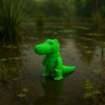 Scaly snap croco, articulated 3D model, PrintForge, 9x4x2 cm, crafted with PLA, BPA Free, Green - Image 5