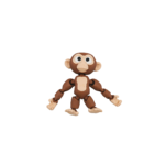 Tangle chimp, articulated 3D model, PrintForge, 6x3x2 cm, crafted with PLA, BPA Free, Brown & Beige - Image 7